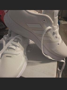 adidas Kid's White Mesh Training Sneakers
